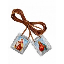 ESCAPULARIO ACRILICO - CORDÃO MARROM