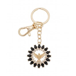 CHAVEIRO ESPIRITO SANTO COM STRASS PRETO