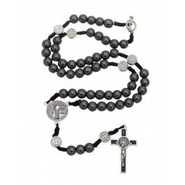 Terço de Pescoço de São Bento em Hematita