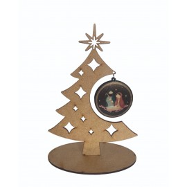 Árvore de Natal com enfeite da Sagrada Família mod  2